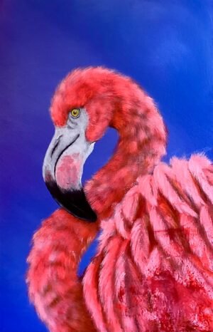 thaniel-arts-flamingo-acrylic-on-canvas-painting-artist-nathan-downer
