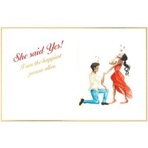 'She Said Yes' Save the Date Watercolor Postcards (10 pk) - Horizontal - 5.5x8.5″